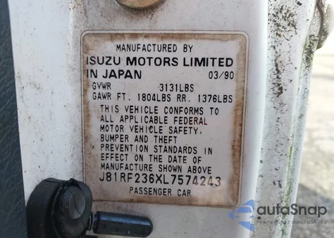 1990 Geo Storm 2+2 z USA, uszkodzony, nr VIN J81RF236XL7574243